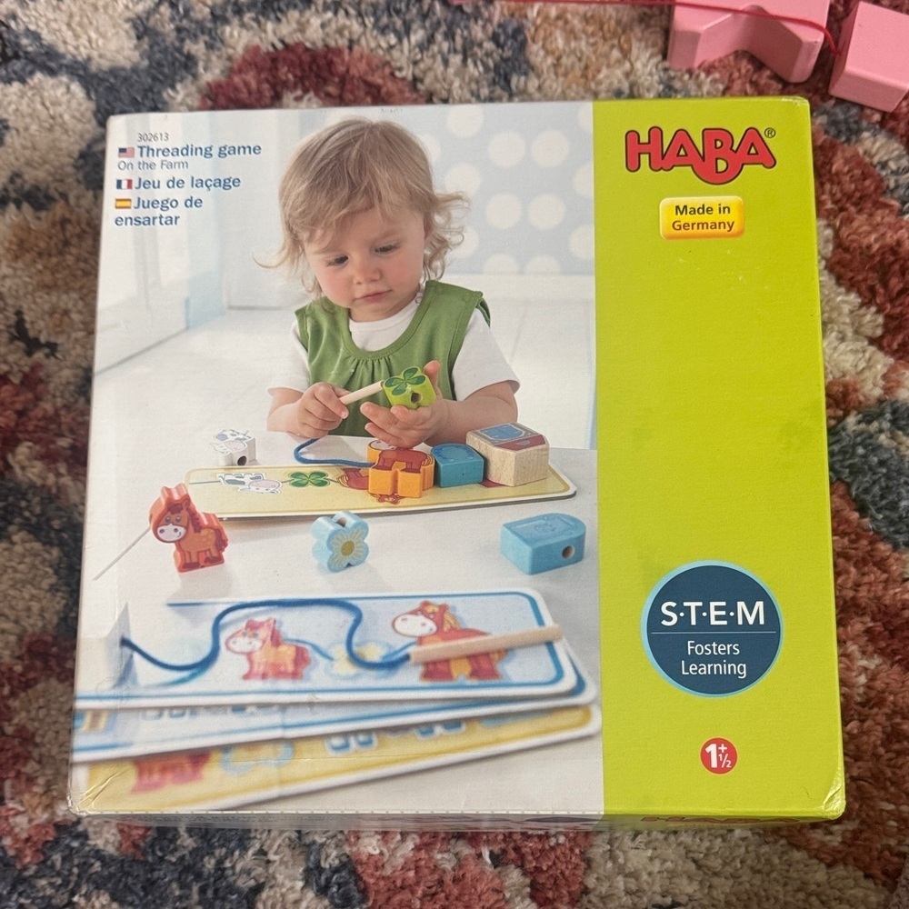 HABA Made in Germany STEM Beading Lacing Farm Animals 1.5 yrs + - Picture 1 of 5